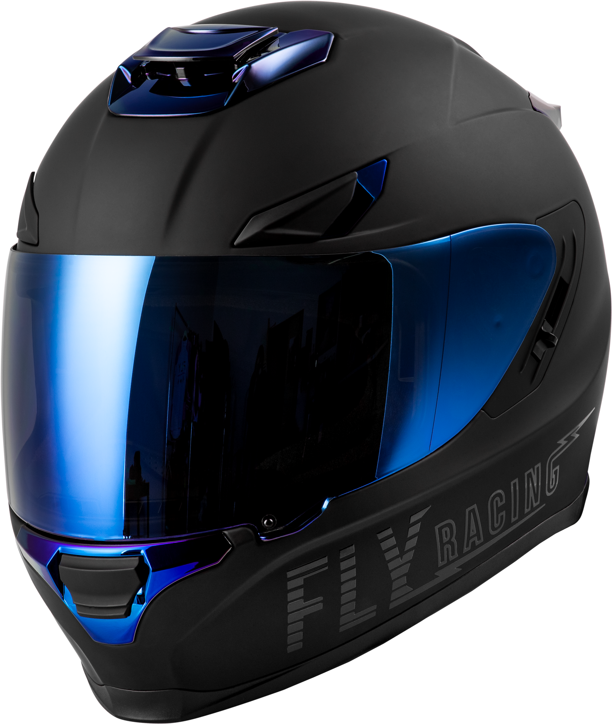 SENTINEL RECON HELMET MATTE BLACK/BLUE CHROME XL