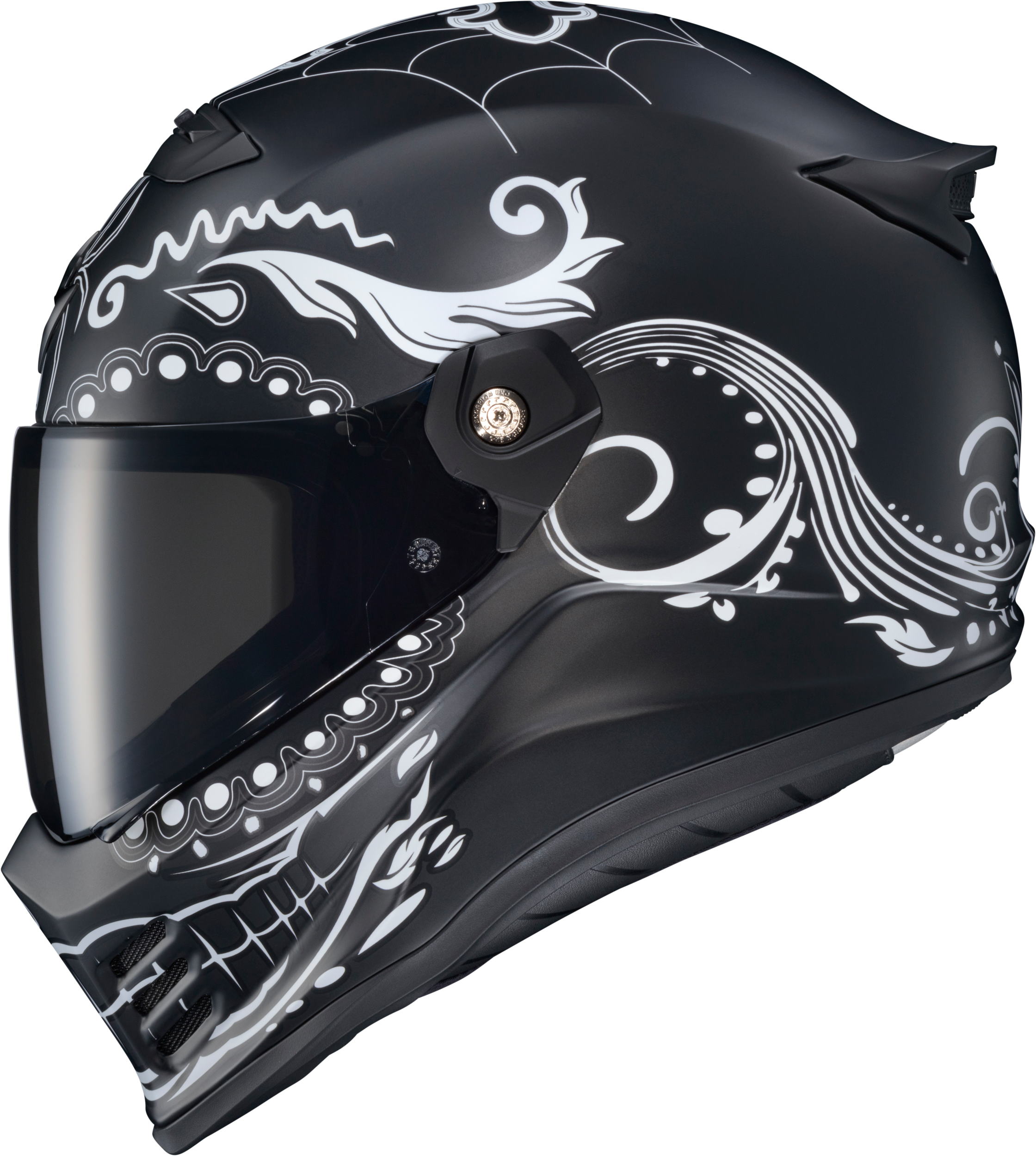 COVERT FX FULL FACE HELMET EL MALO WHITE/MATTE BLACK SM