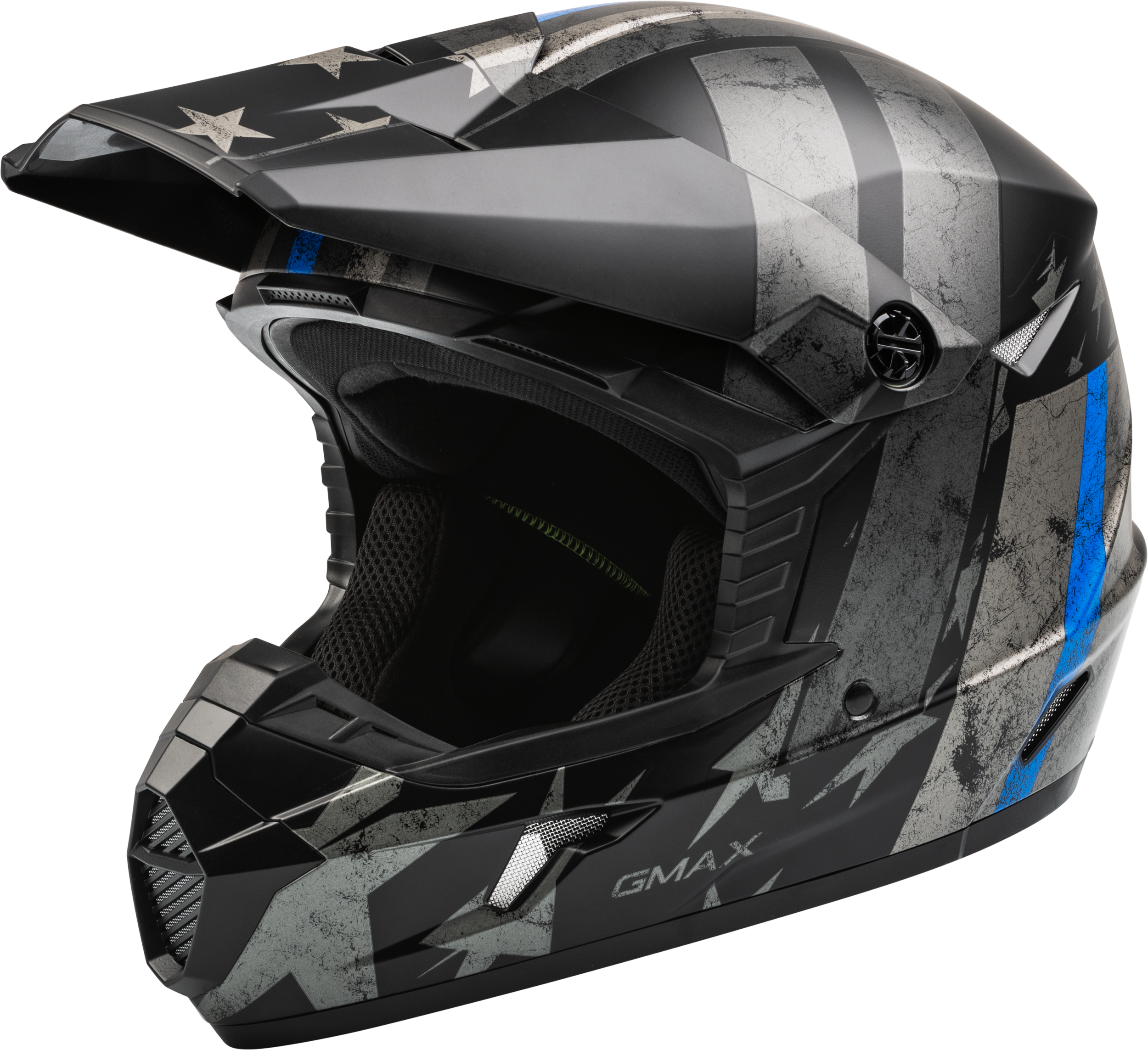 MX-46 PATRIOT OFF-ROAD HELMET MATTE BLACK/GREY/BLUE SM