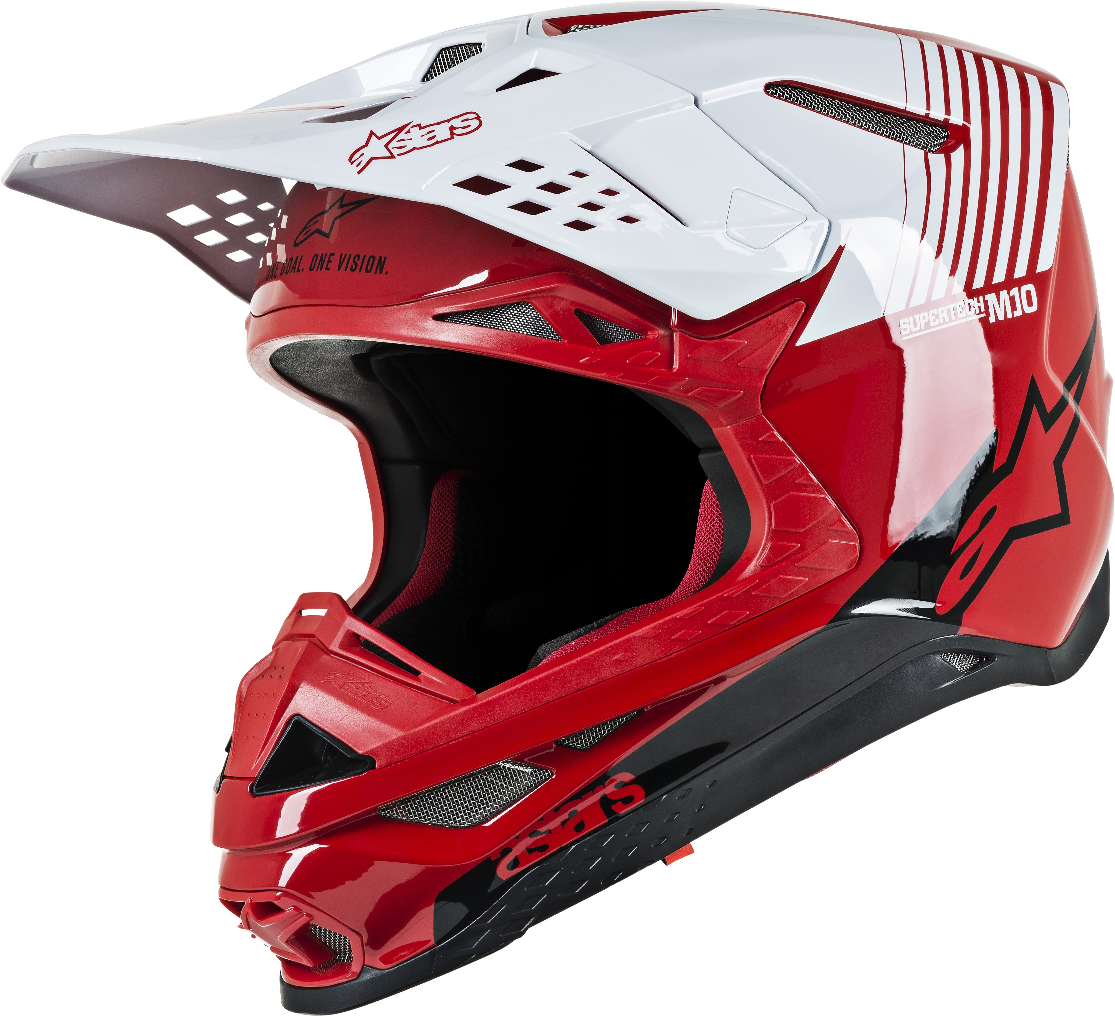 S.TECH M10 DYNO HELMET RED/WHITE LG