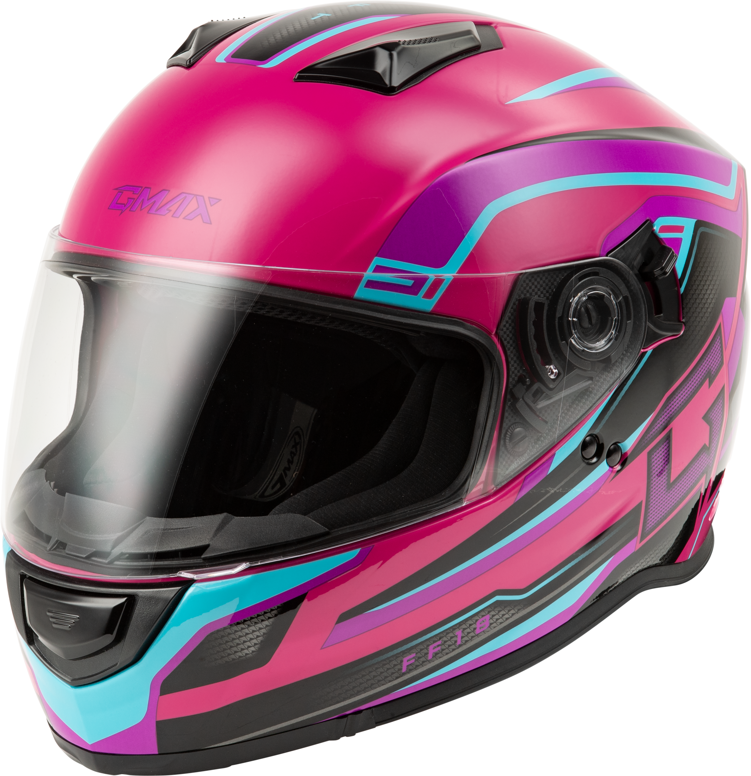 FF-18 DRIFT HELMET PINK/BLUE/BLACK MD