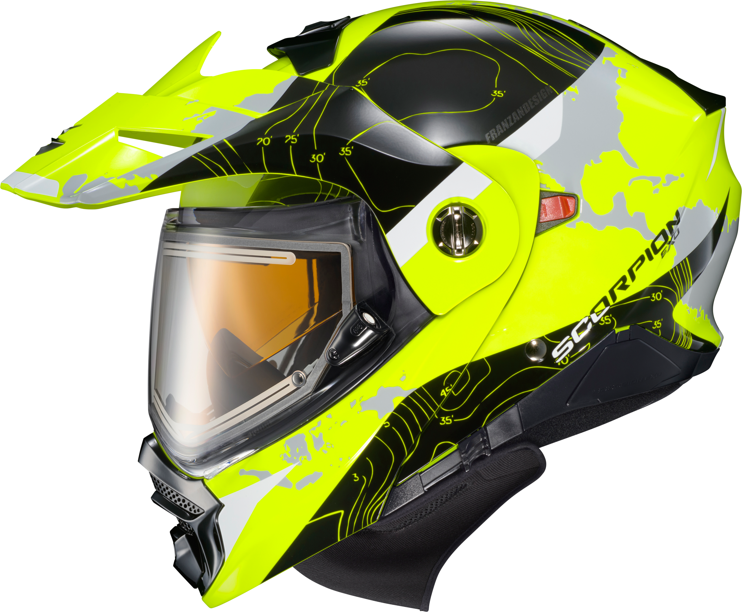 EXO-AT960 COLD WEATHER HELMET TOPOGRAPHIC HI-VIS LG (ELECTR