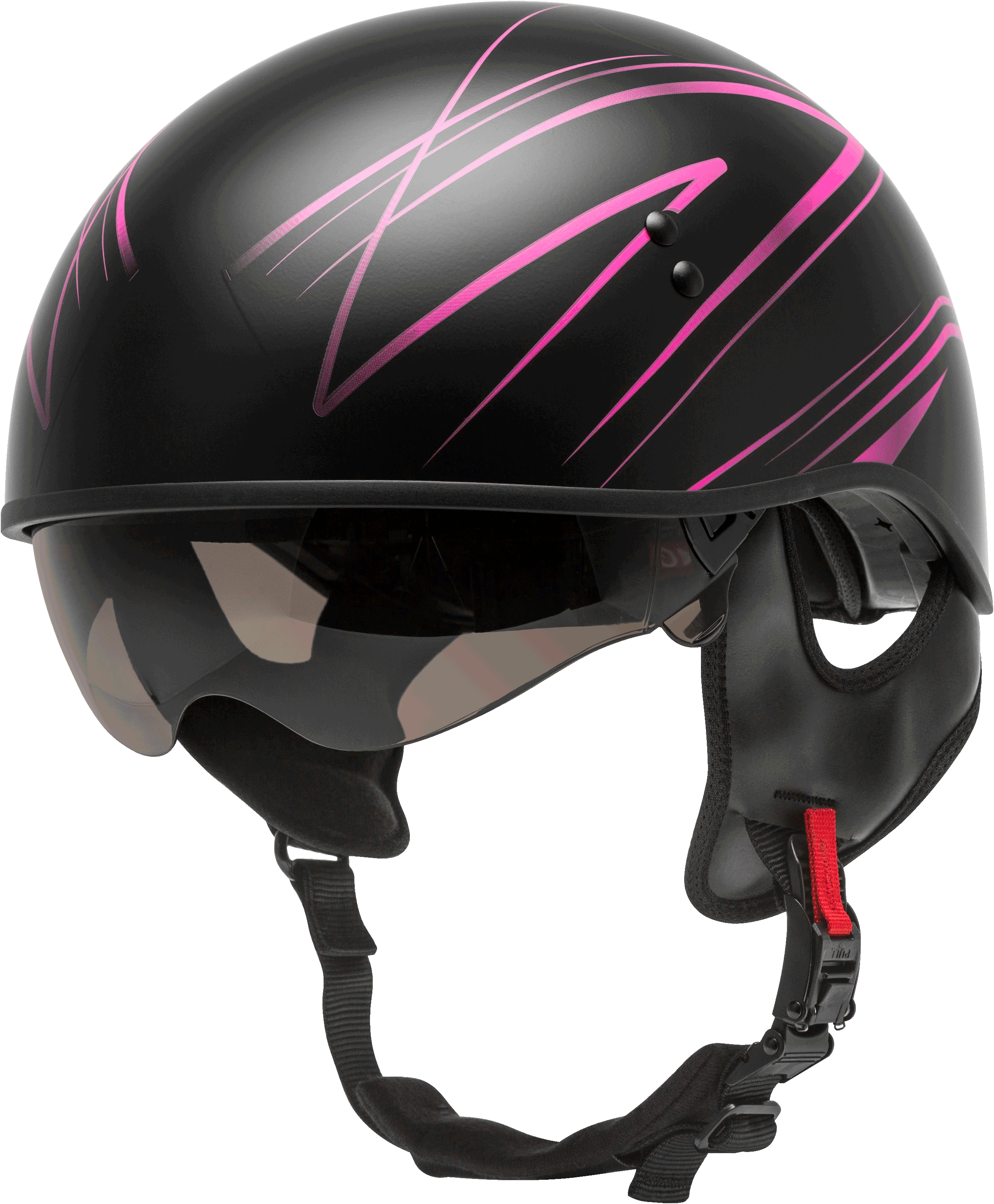 HH-65 HALF HELMET TORQUE NAKED MATTE BLACK/PINK XS