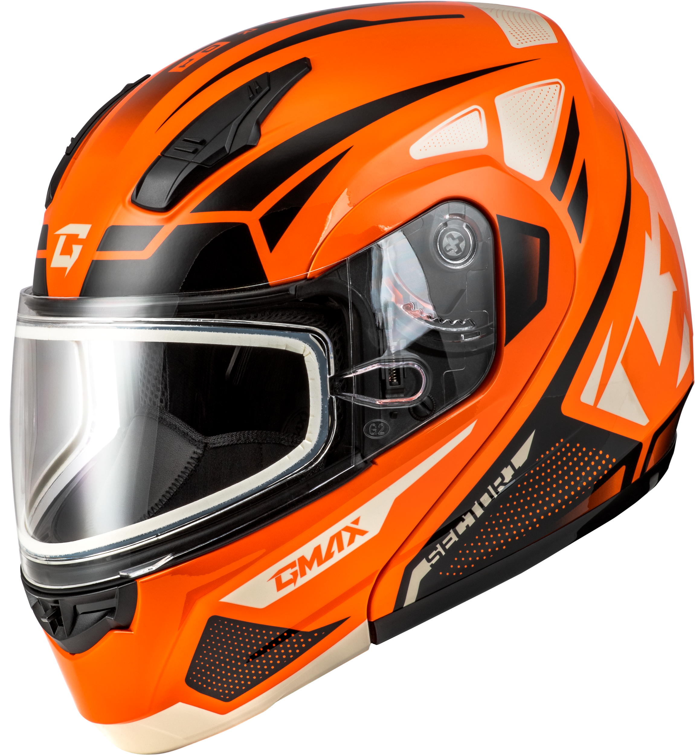 MD-04S SECTOR SNOW HELMET ORANGE/BLACK SM