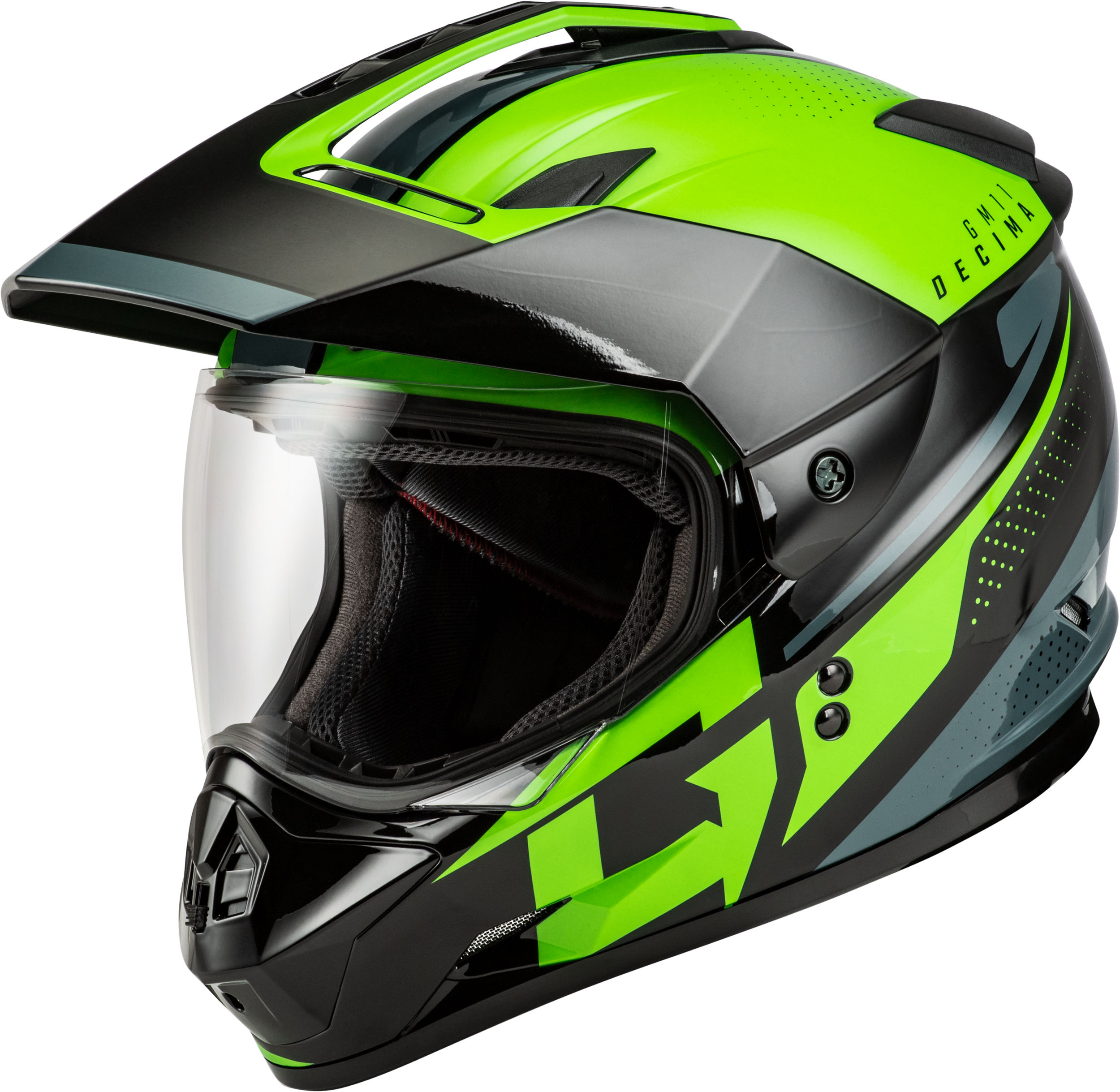 GM-11 DECIMA HELMET BLACK/GREEN XL