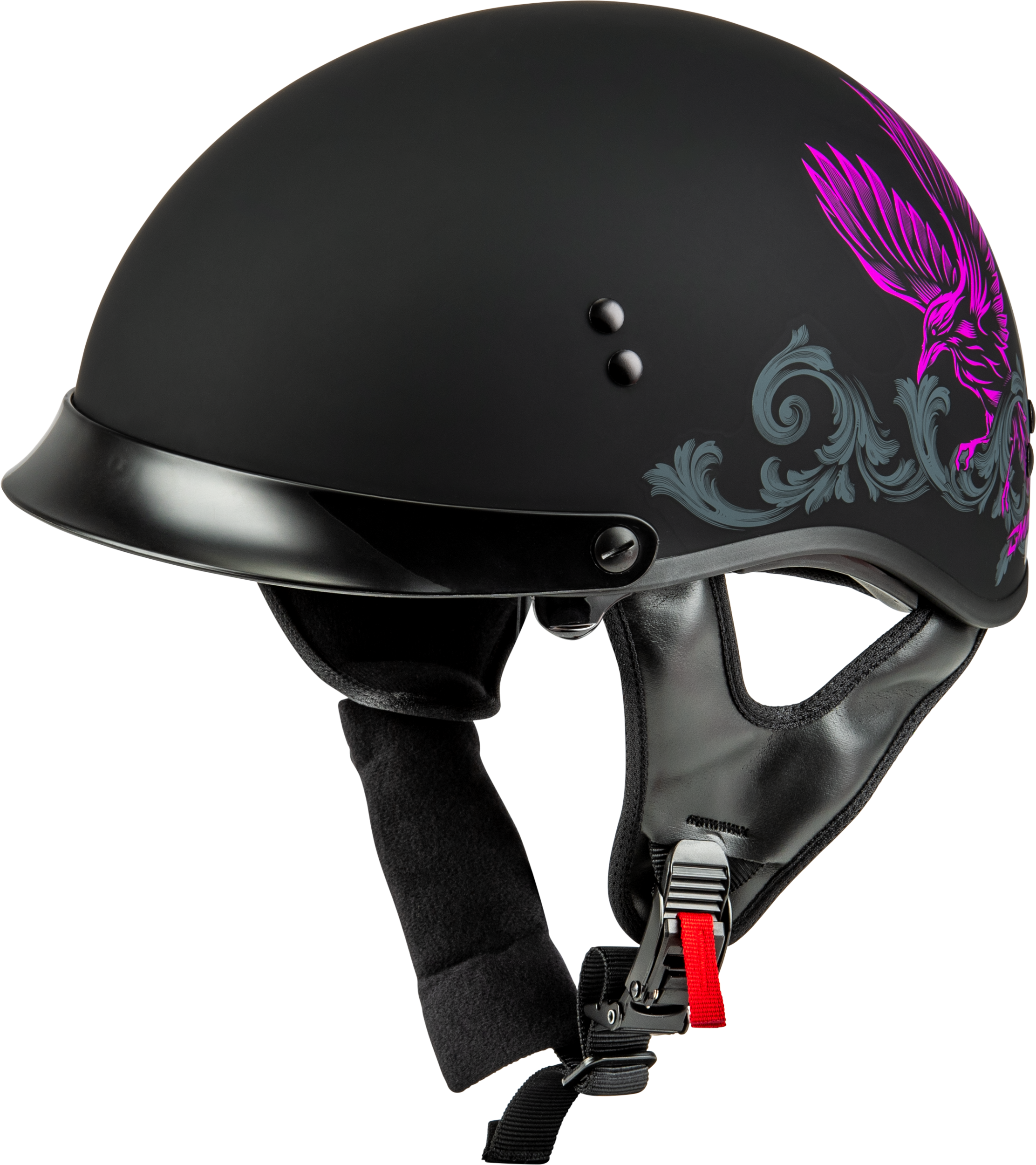HH-65 CORVUS HELMET W/PEAK MATTE BLACK/PURPLE/GREY SM
