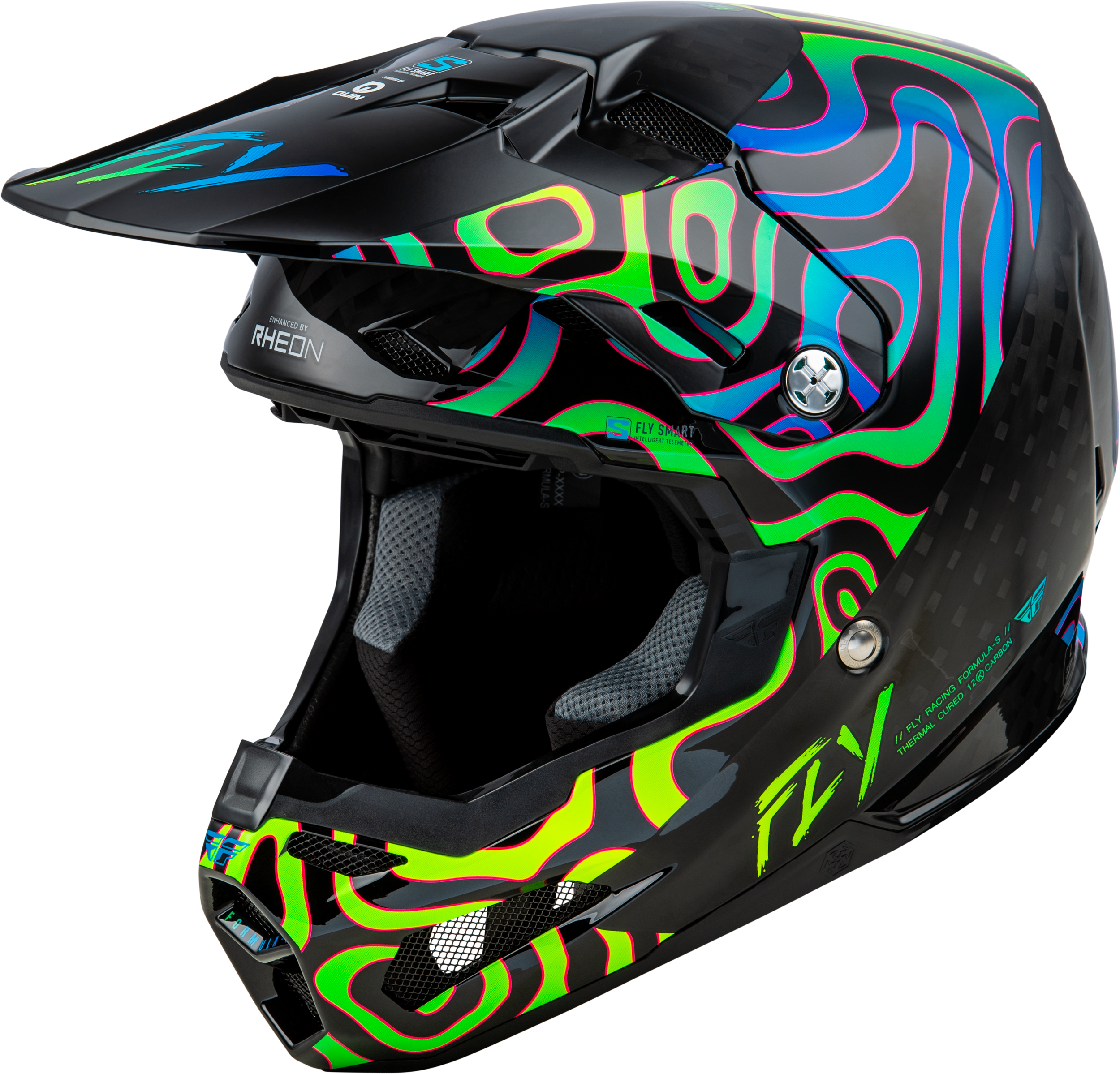 FORMULA S CARBON ZEN HELMET BLACK CARBON/BLUE/YELLOW XL