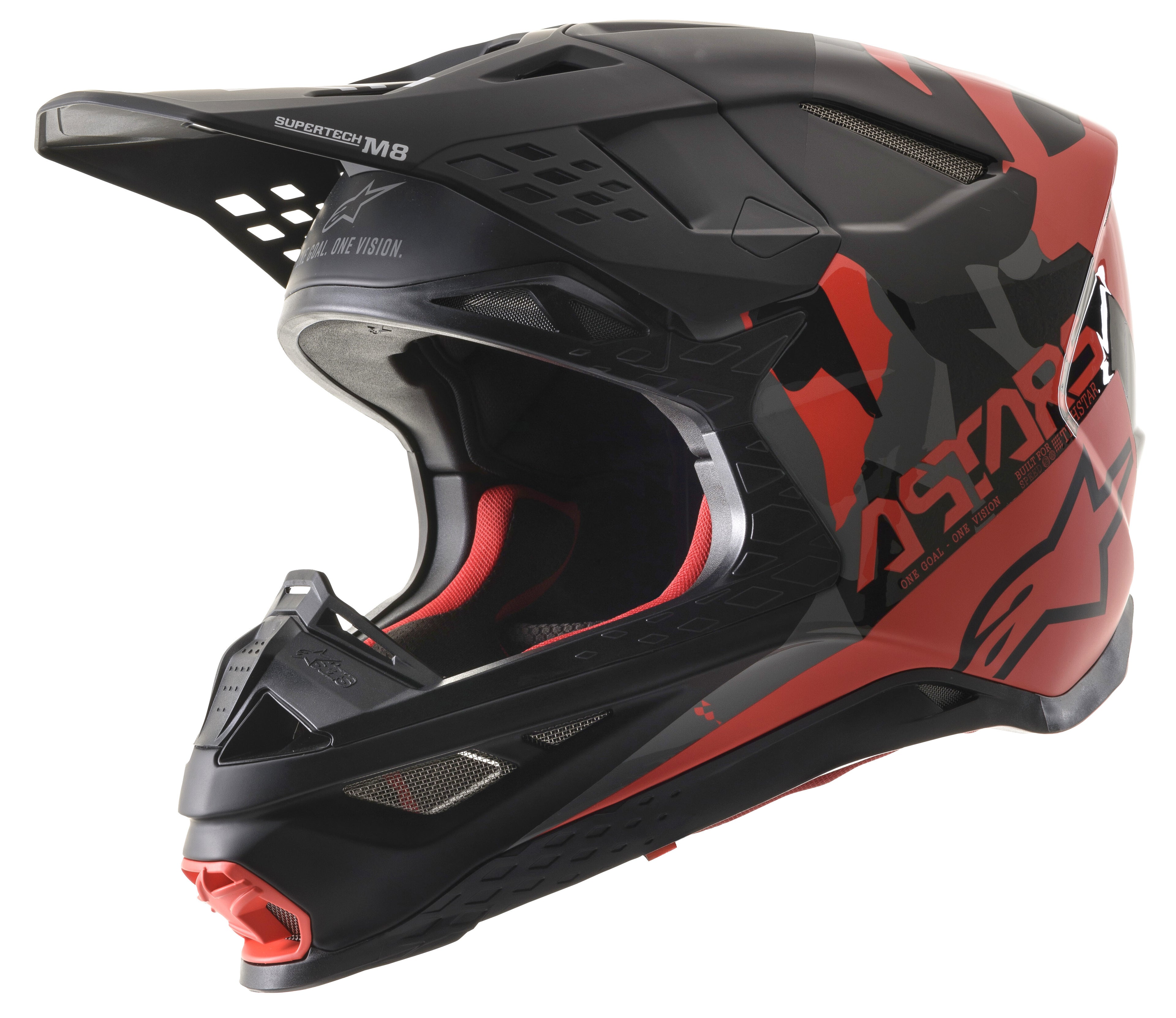 S.TECH S-M8 ECHO HELMET BLACK/GREY/RED FLUO/M&G MD