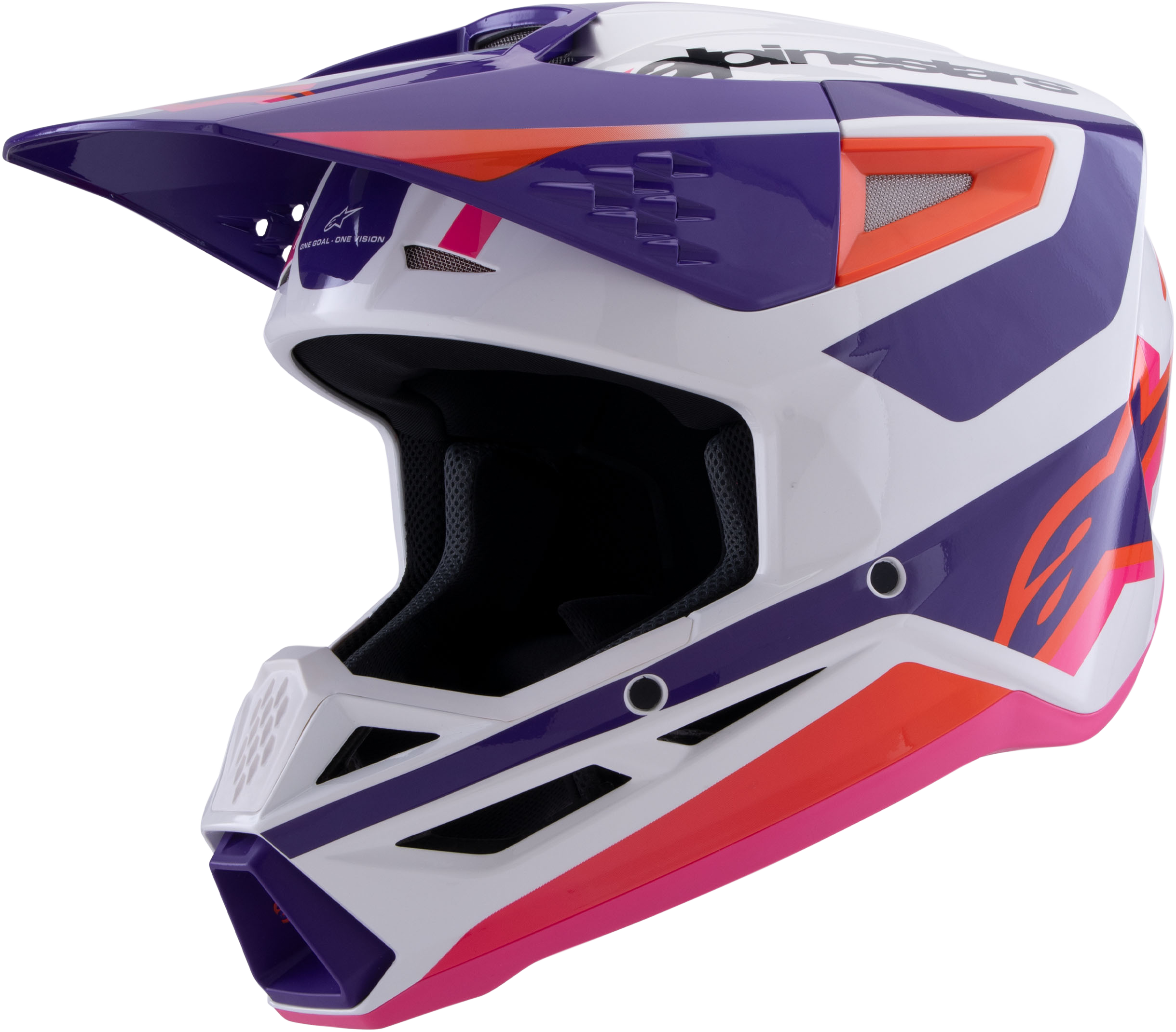 SM3 HEAT HELMET WHITE/PURPLE/PINK GLOSSY LG