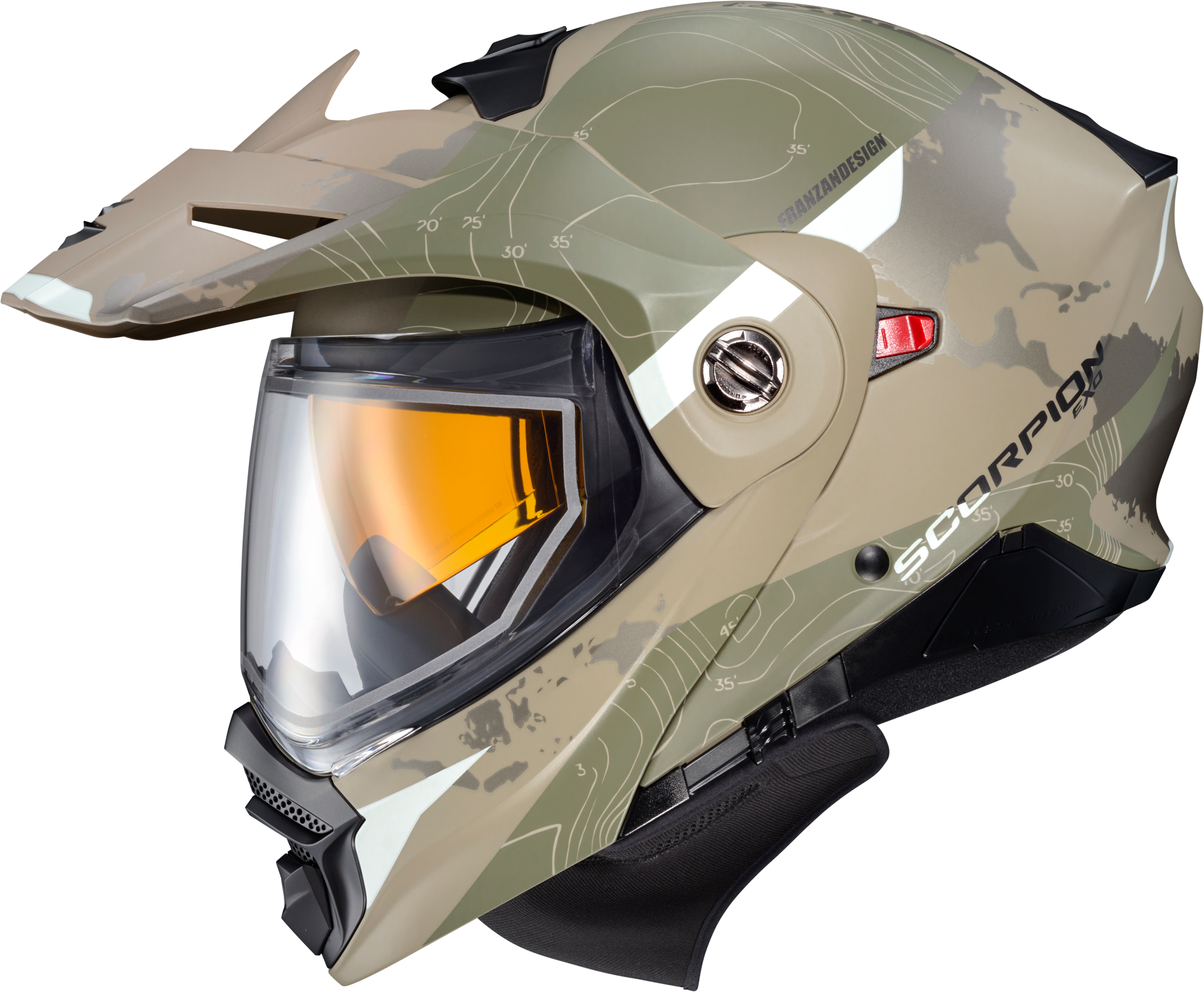 EXO-AT960 COLD WEATHER HELMET TOPOGRAPHIC SAND/GRN 2X (DUAL)