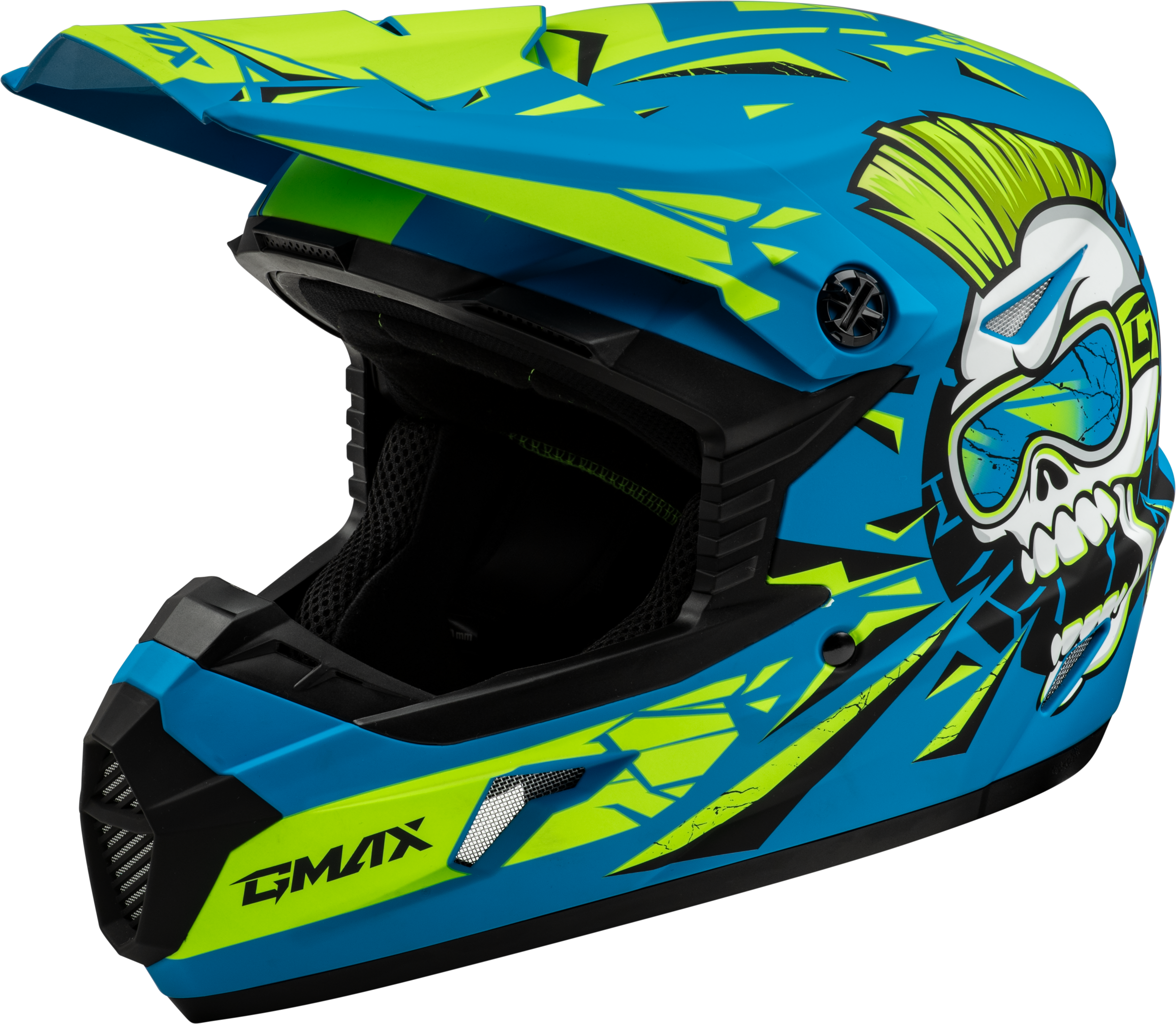 YOUTH MX-46Y UNSTABLE HELMET MATTE BLUE/GREEN YM