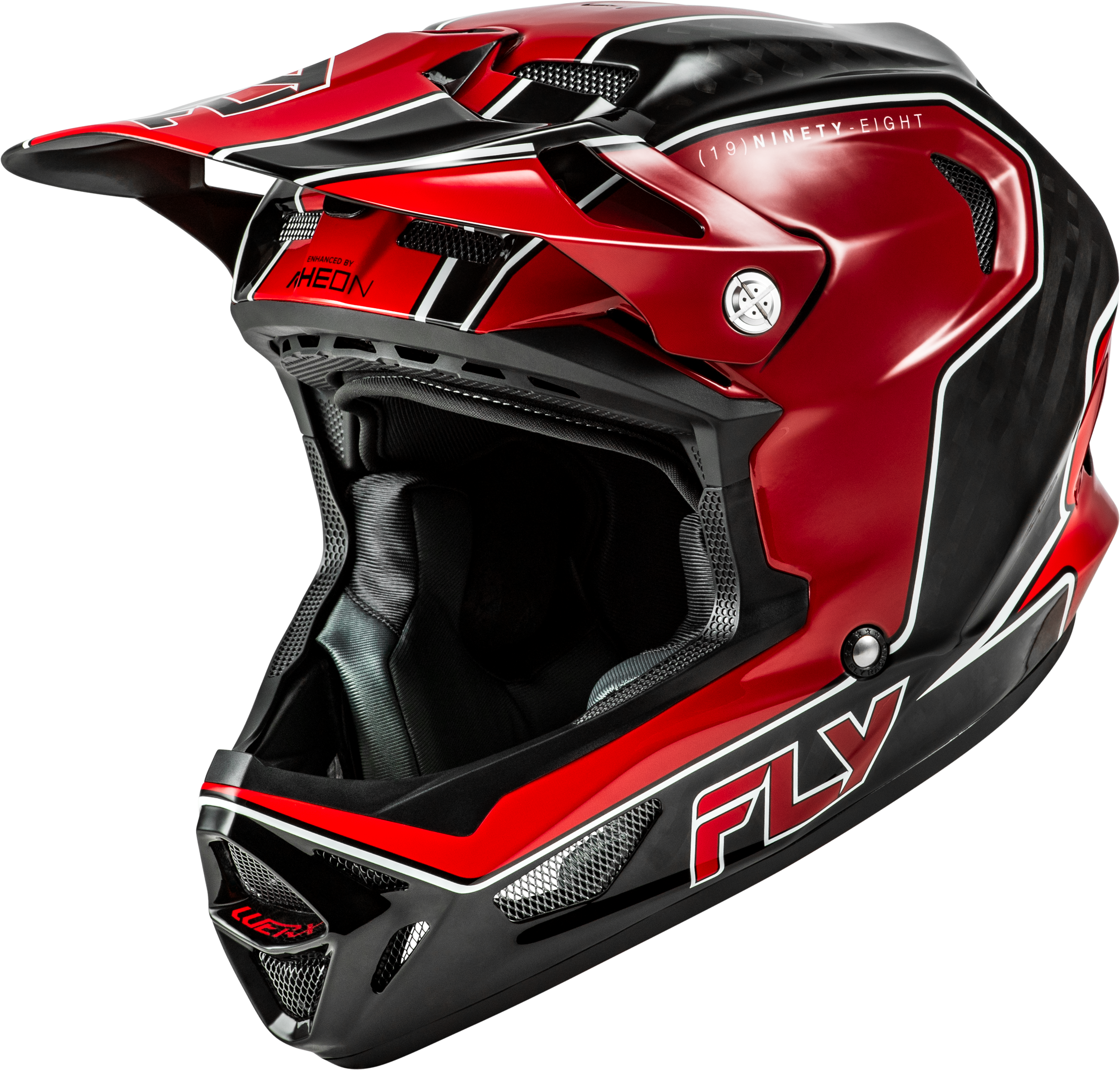 WERX-R FLOW CARBON HELMET BLACK CARBON/RED MD