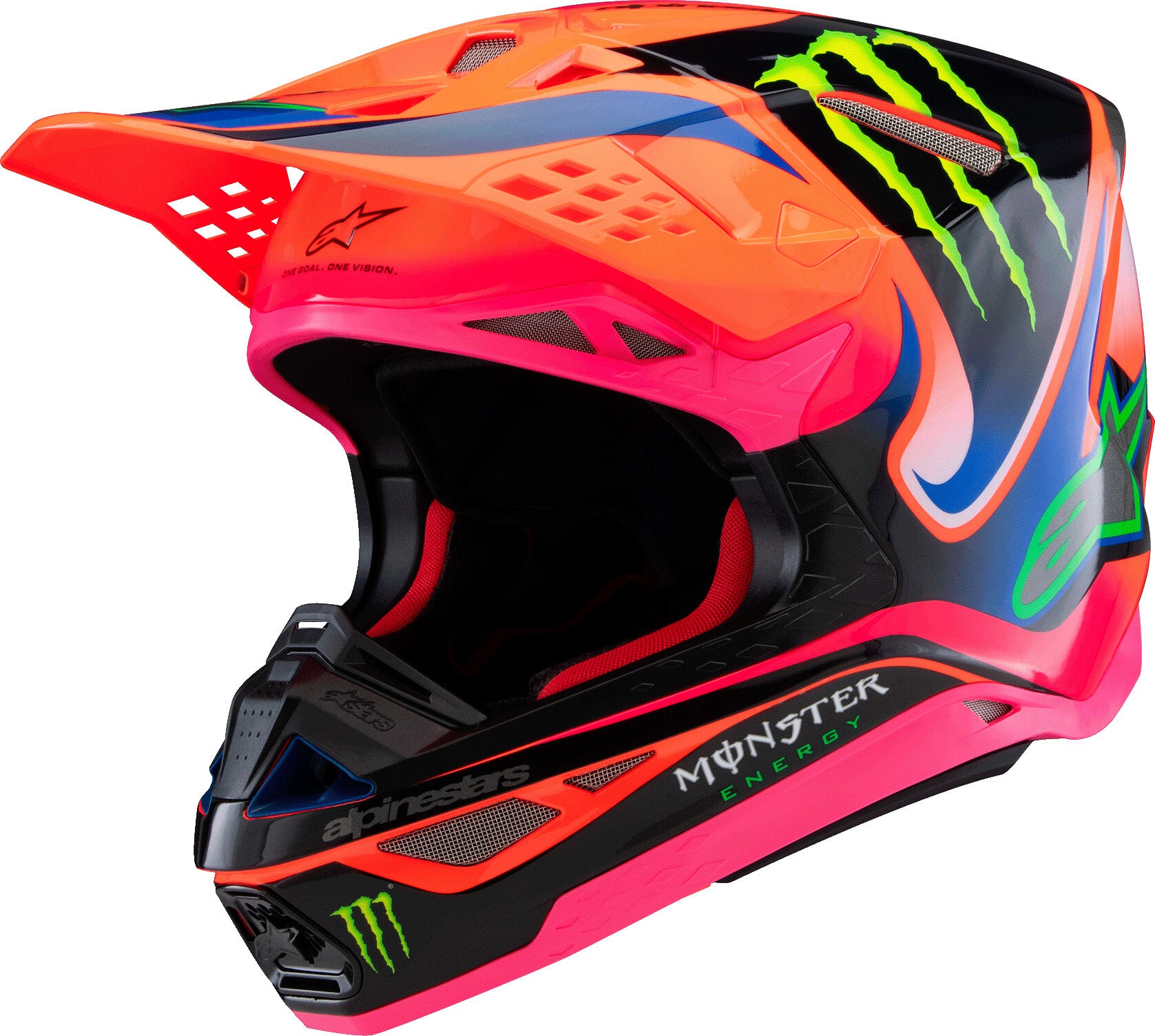 S-M10 DEEGAN HELMET ORNG FLO/PRPL/PNK FLUO LG