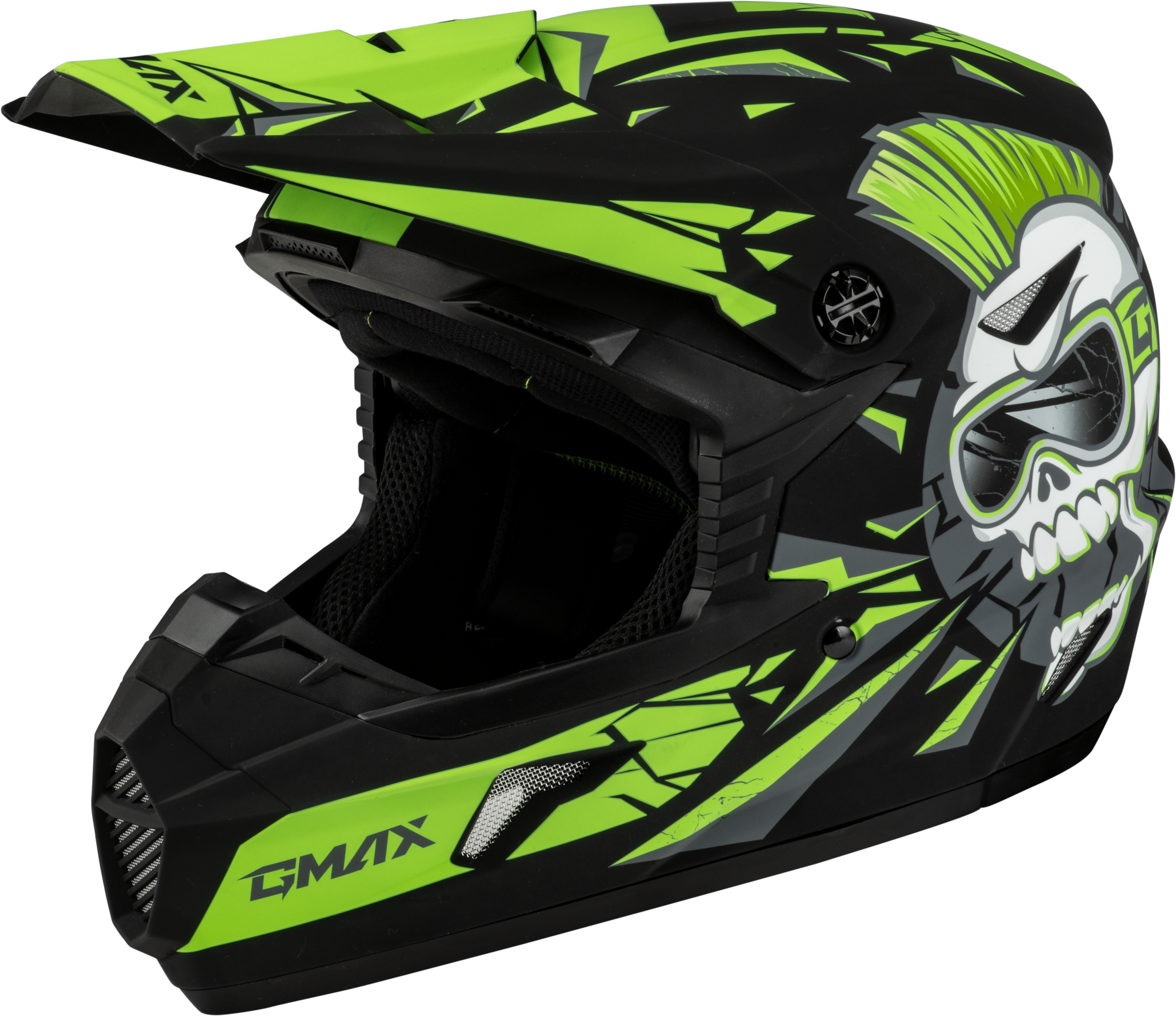 YOUTH MX-46Y UNSTABLE HELMET MATTE BLACK/GREEN YL